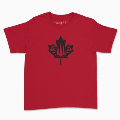 Children's t-shirt "Canada and Ukraine forever together. (black monochrome)"
