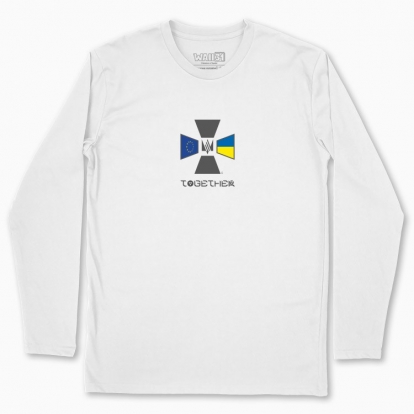 Men's long-sleeved t-shirt "European Union and Ukraine together!"