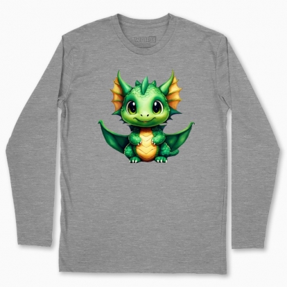 Men's long-sleeved t-shirt "The green sweet dragon"