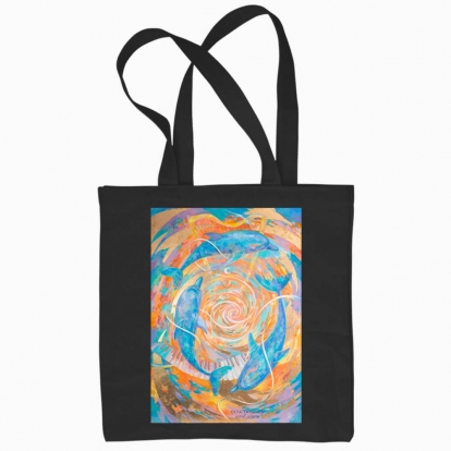Eco bag "Dolphins and dancing ocean"