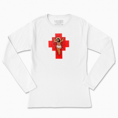 Women's long-sleeved t-shirt "Blooming cross"