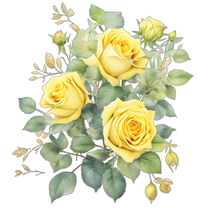 A bouquet of yellow roses