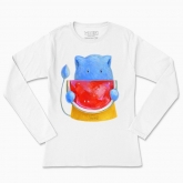 Women's long-sleeved t-shirt "Poohnastyk with Watermelon"