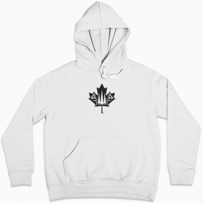 Women hoodie "Canada and Ukraine forever together. (black monochrome)"