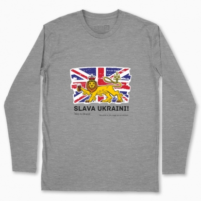 Men's long-sleeved t-shirt "British lion (color background)"