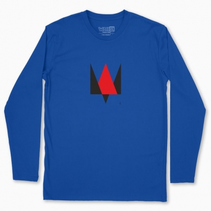 Men's long-sleeved t-shirt "Trident minimalism (red and black)"
