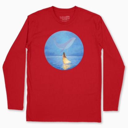 Men's long-sleeved t-shirt "The Girl in yellow dress and the Whale"