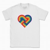 Men's t-shirt "Heart made of two GLBT rainbows"