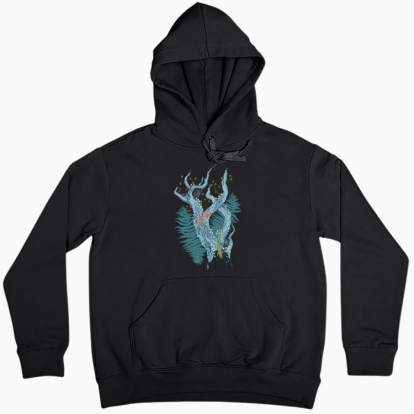 Women hoodie "Lizards in the forest thicket"