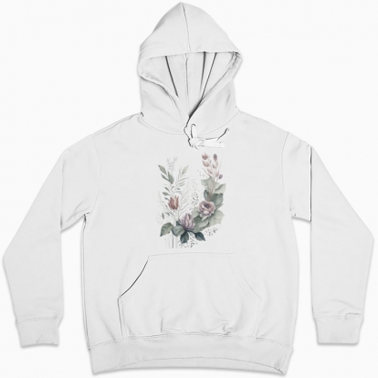 Women hoodie "A bouquet of watercolor flowers"