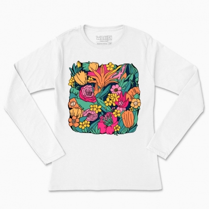 Women's long-sleeved t-shirt "Colorful bouquet"