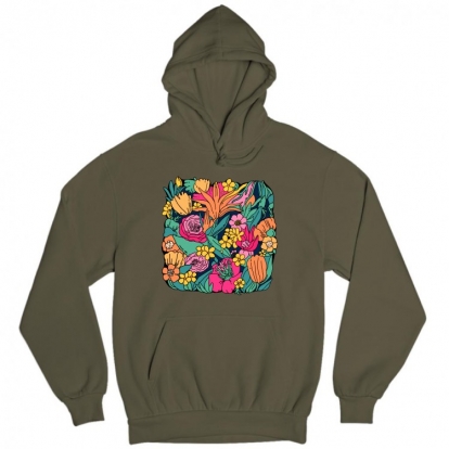 Man's hoodie "Colorful bouquet"