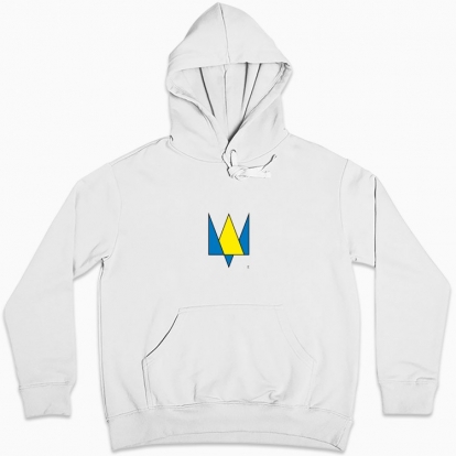 Women hoodie "Trident minimalism (yellow-blue)"
