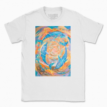 Men's t-shirt "Dolphins and dancing ocean"