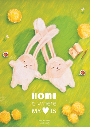 Світшот Unisex "Кролики. Дім там, де моє серце"