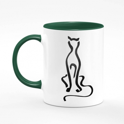 Чашка з принтом "Кіт, який спостерігає"