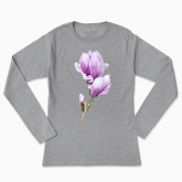 Women's long-sleeved t-shirt "Gentle magnolia"
