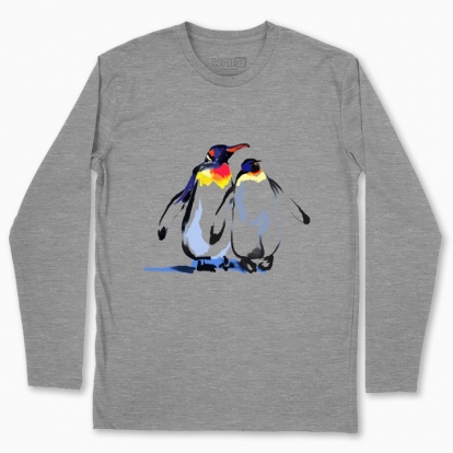 Men's long-sleeved t-shirt "Emperor penguins in love"