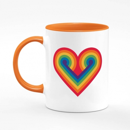 Чашка з принтом "Серце райдуга ЛГБТ"