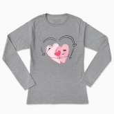 Women's long-sleeved t-shirt "couple hearts"