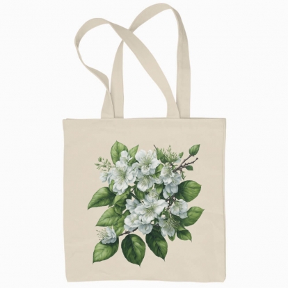 Eco bag "Flowers / Apple blossom / Bouquet of apple blossom"