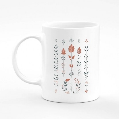 Чашка з принтом "Квіти Мінімалізм Хюгге #3 / Принт в скандинавському стилі"