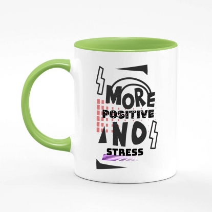 Чашка з принтом "більше позитиву ні стресові"