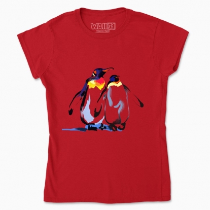 Women's t-shirt "Emperor penguins. A symbol of family and love"
