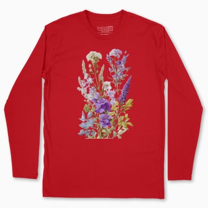 Men's long-sleeved t-shirt "Польові квіти / Bouquet of wild flowers and herbs / Violet bouquet"